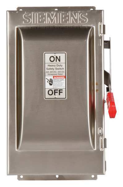 Fusible Safety Switch, Heavy Duty, 240V AC, 2PST, 60 A, NEMA 4X