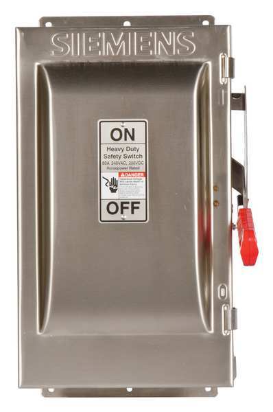 Fusible Safety Switch, Heavy Duty, 240V AC, 3PST, 60 A, NEMA 4X