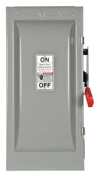 Fusible Safety Switch, Heavy Duty, 240V AC, 2PST, 100 A, NEMA 12