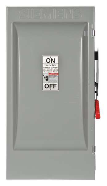 Fusible Safety Switch, Heavy Duty, 240V AC, 2PST, 200 A, NEMA 12