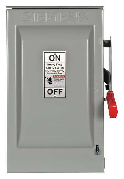 Fusible Safety Switch, Heavy Duty, 600V AC, 3PST, 60 A, NEMA 3R