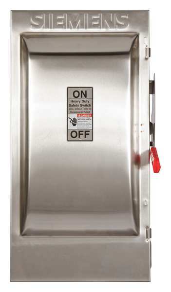 Fusible Safety Switch, Heavy Duty, 600V AC, 3PST, 200 A, NEMA 3R