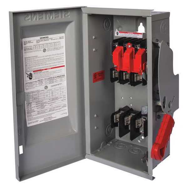 Fusible Safety Switch, Heavy Duty, 600V AC, 3PST, 60 A, NEMA 3R