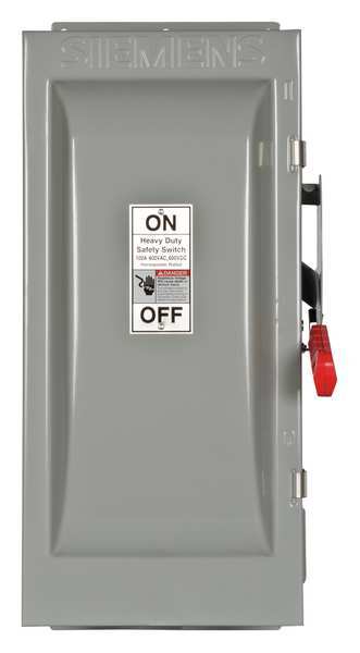 Fusible Safety Switch, Heavy Duty, 600V AC, 3PST, 100 A, NEMA 3R