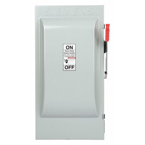 Fusible Safety Switch, Heavy Duty, 600V AC, 3PST, 200 A, NEMA 3R