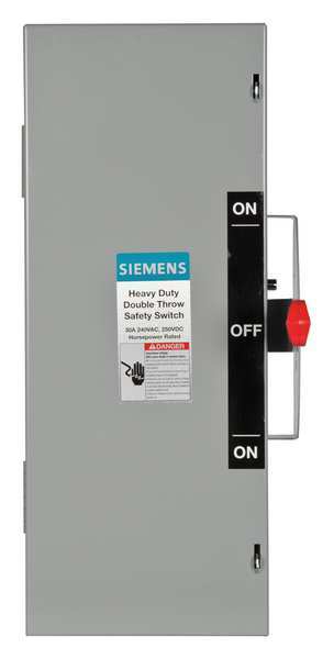Nonfusible Safety Switch, Heavy Duty, 240V AC, 2PDT, 30 A, NEMA 1
