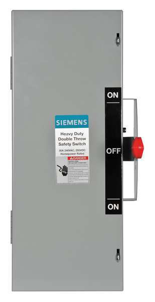 Nonfusible Safety Switch, Heavy Duty, 240V AC, 3PST, 30 A, NEMA 1