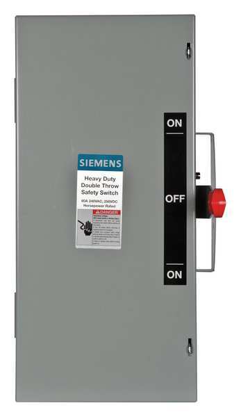 Nonfusible Safety Switch, Heavy Duty, 240V AC, 3PST, 60 A, NEMA 1