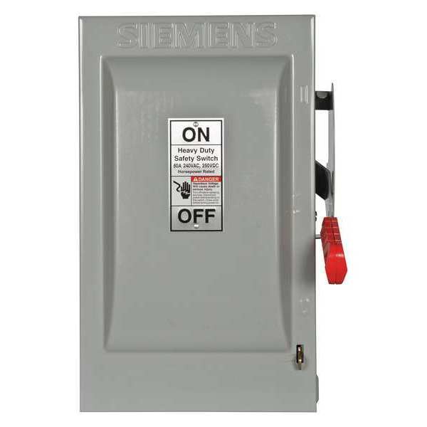 Fusible Safety Switch, Heavy Duty, 240V AC, 2PST, 60 A, NEMA 1