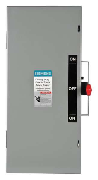 Nonfusible Safety Switch, Heavy Duty, 600V AC, 3PST, 100 A, NEMA 1