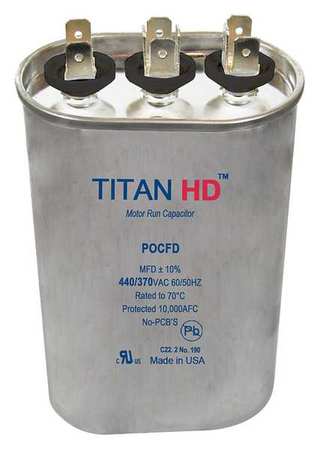 Motor Dual Run Cap, 25/5 MFD, 440V, Oval