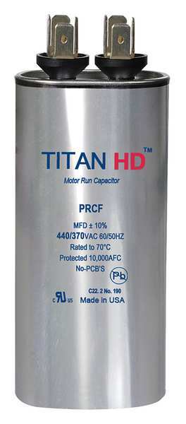 Motor Run Capacitor, 12.5 MFD, 440V, Round