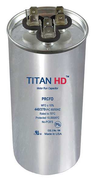 Motor Dual Run Cap, 20/5 MFD, 440V, Round