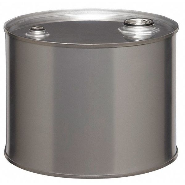 Closed Head Transport Drum, 304 Stainless Steel, 5 gal, Unlined, Silver