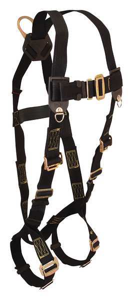 Full Body Harness for Hot Work, Vest Style, Universal, Nomex(R), Black