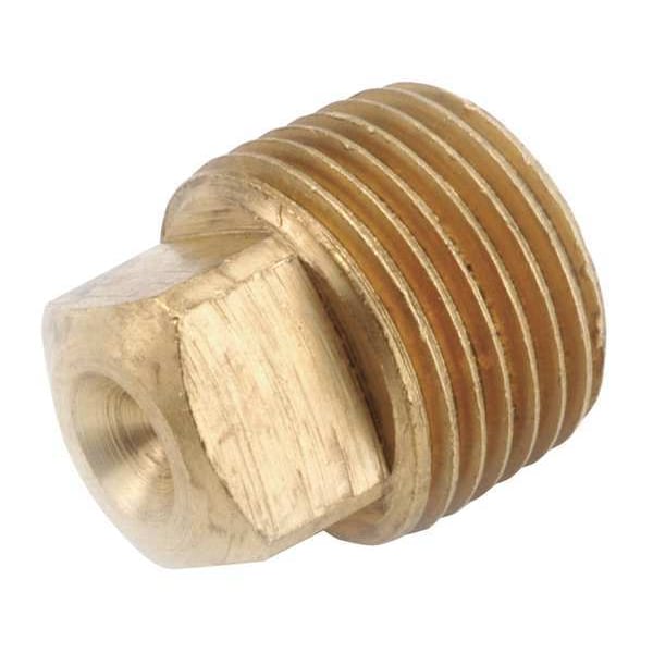 Low Lead Brass Solid Square Head Plug, 1/2