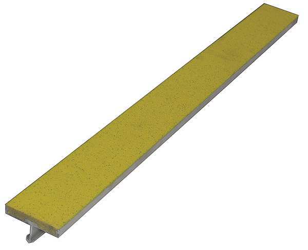 Stair Strip, Yellow, 48in W, Extruded Alum, WP24AYEL4