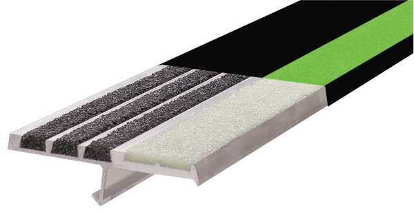 Stair Nosing, Black, 60in W, Extruded Alum, M231BFNGBLA5