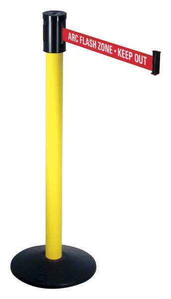 Barrier Post with Belt, 40 In. H, Sloped