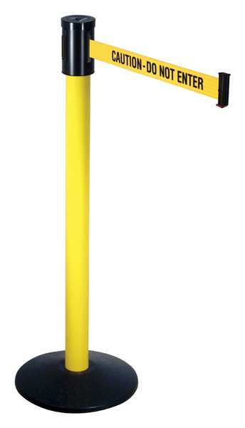 Barrier Post with Belt, 40 In. H, Sloped