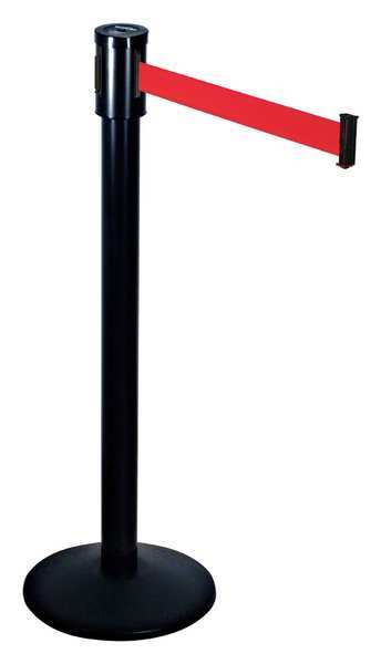 Barrier Post with Belt, 40 In. H, Sloped