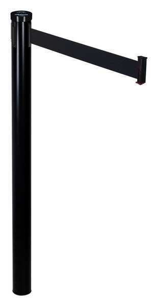 Barrier Post with Belt, 10 ft. L, Black