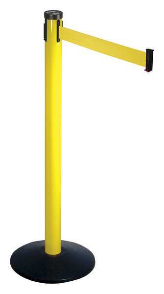 Barrier Post with Belt, 40 In. H, Sloped