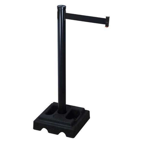 Barrier Post with Belt, 10 ft. L, Black