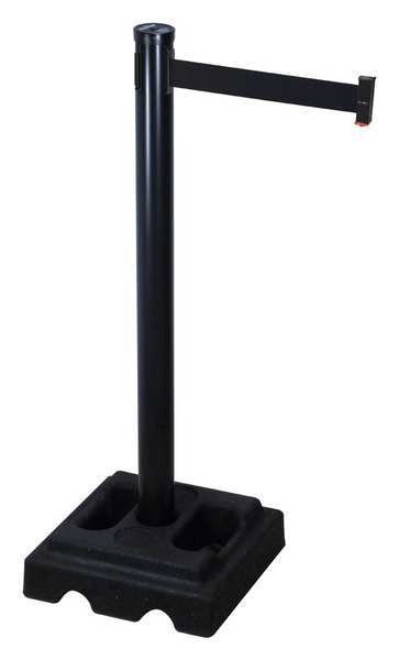 Barrier Post with Belt, 10 ft. L, Black