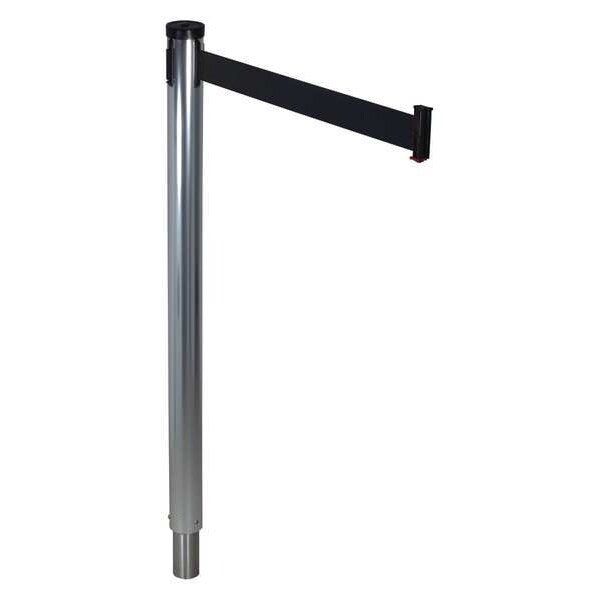 Barrier Post with Belt, 10 ft. L, Black
