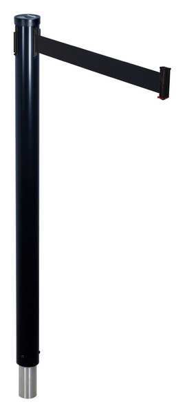 Barrier Post with Belt, 10 ft. L, Black