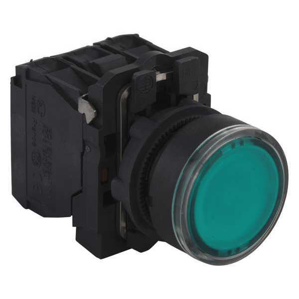 Illuminated Push Button, 22 mm, 1NO/1NC, Green