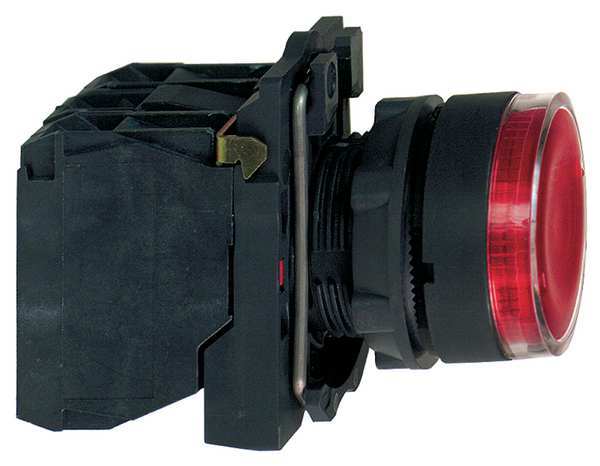 Illuminated Pushbutton, 22 mm, 1NO/1NC, Round, Red
