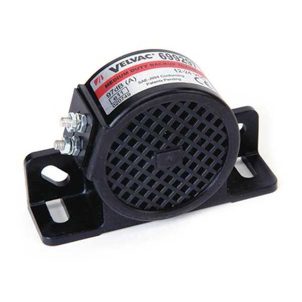 Back up Alarm, 97dB, Black, 3-1/2 In L