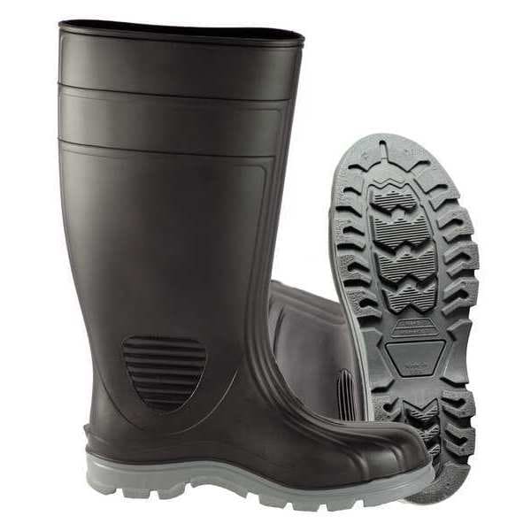 Size 8 Men's Steel Rubber Boot, Black