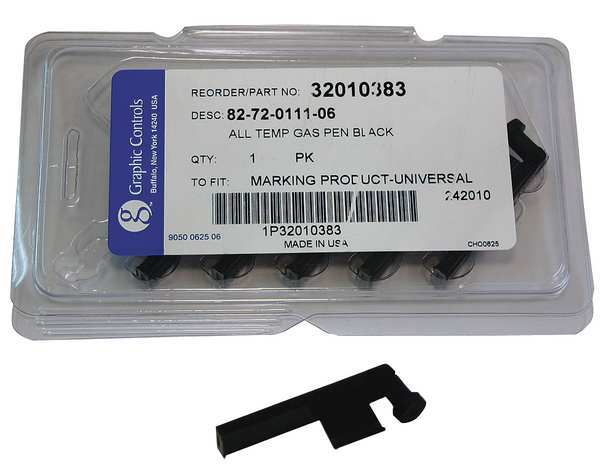 Chart Recorder Pen, Black, PK6