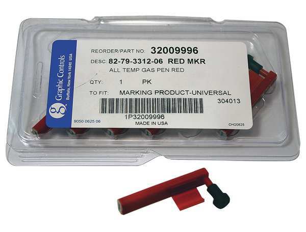 Chart Recorder Pen, Red, PK6