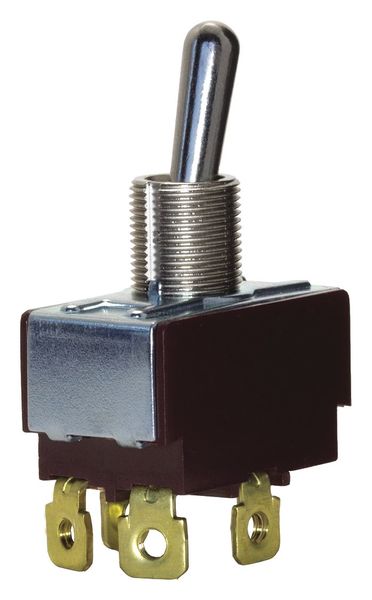 Toggle Switch, DPST, 4 Connections, On/Off/On, 3/4 hp, 10A @ 250V AC, 15A @ 125V AC