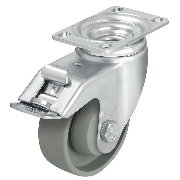 Swivel Plate Caster, Nylon, 3-1/2 in., 400 lb, Gry