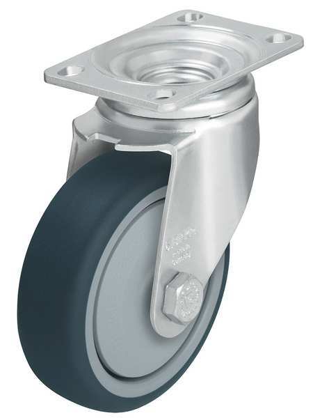 Swivel Plate Caster, Polyurethane, 4 in, 400 lb, C