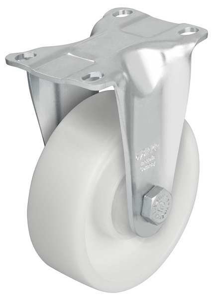 Rgd Plate Caster, Nylon, 5 in., 400 lb., C