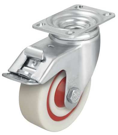 Swivel Plate Caster, Nylon, 4 in., 400 lb., C