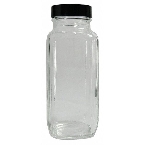 Bottle, Wide, 8 Oz, Packer, Glass, PK24