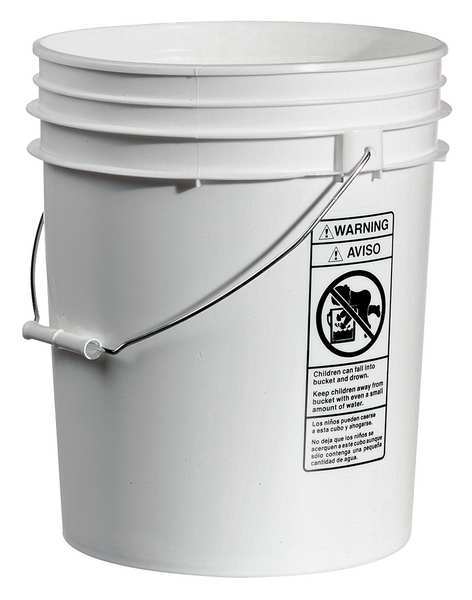 Pail, OpenHead, Round, 3.5gal, HDPE, Wht, PK18