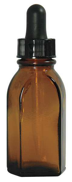 Dropper Bottle, 0.5 oz., Amber, Oval, PK36