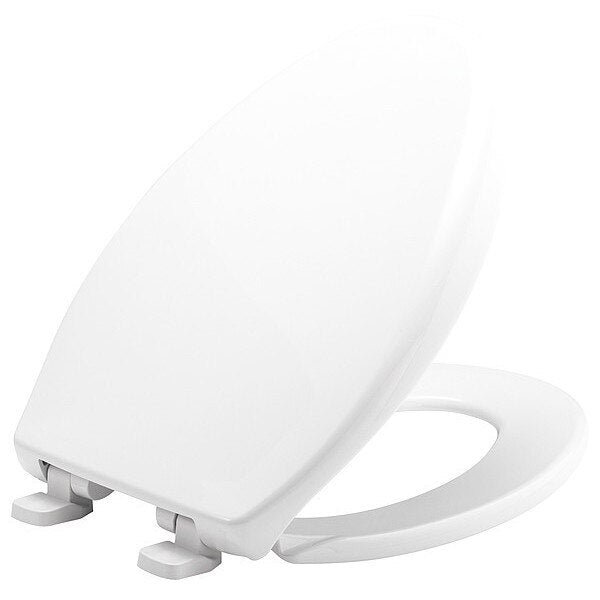 Toilet Seat, With Cover, Plastic, Elongated, White