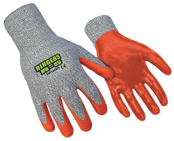 Cut Resistant Coated Gloves, A4 Cut Level, Nitrile, M, 1 PR
