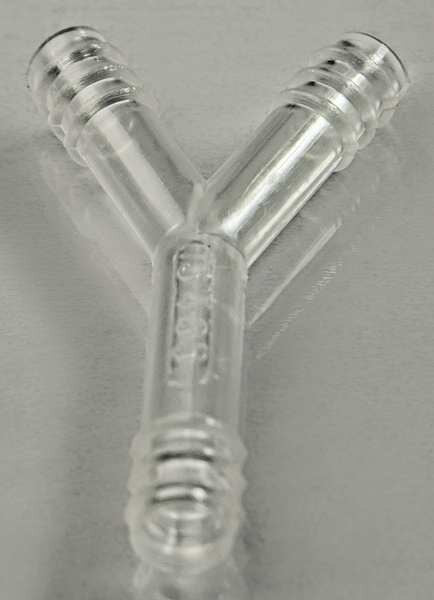 Connector, Y, 3/16in, Polypropylene, PK12