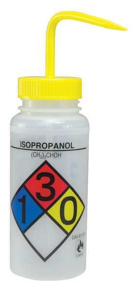 Wash Bottle, Std Spout, 500ml, Yellow, PK4