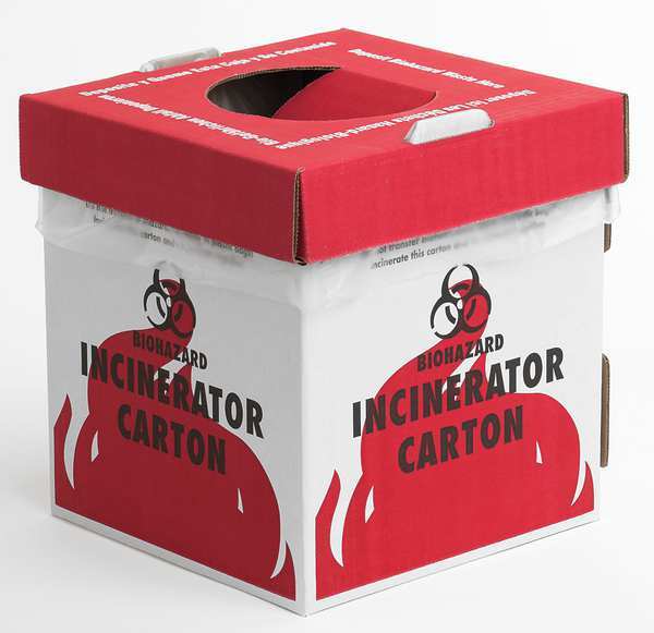 Biohazard Incinerator Carton, PK6